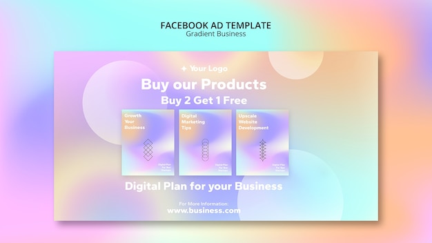 Free PSD gradient gradient business facebook template