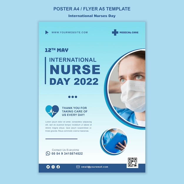 Gradient international nurses day poster template