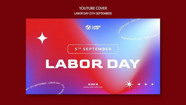 Free PSD gradient labor day design template