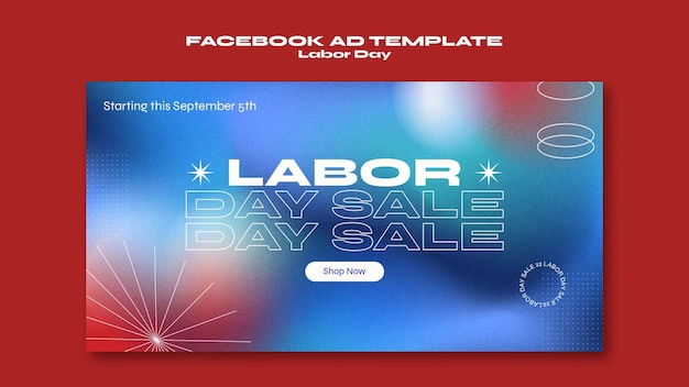 Free PSD gradient labor day design template