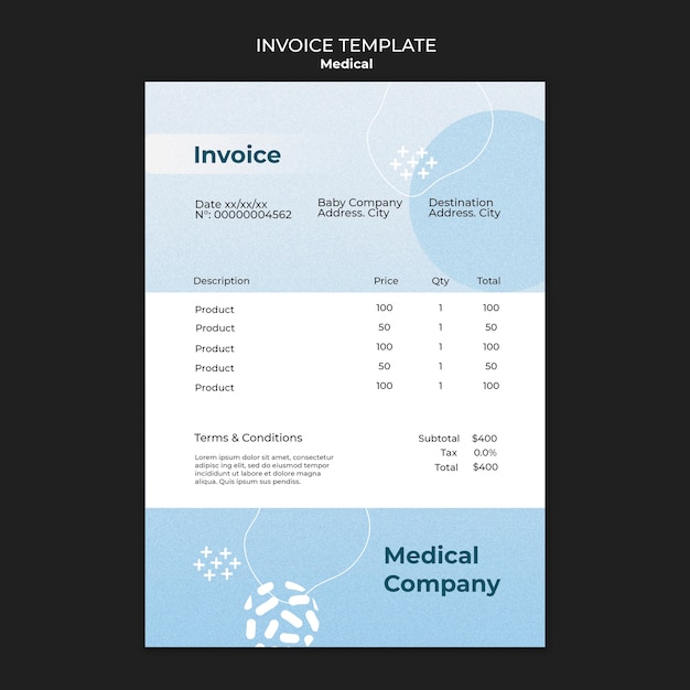 Gradient medical care invoice template