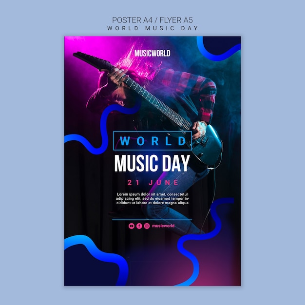 Free PSD gradient music template design