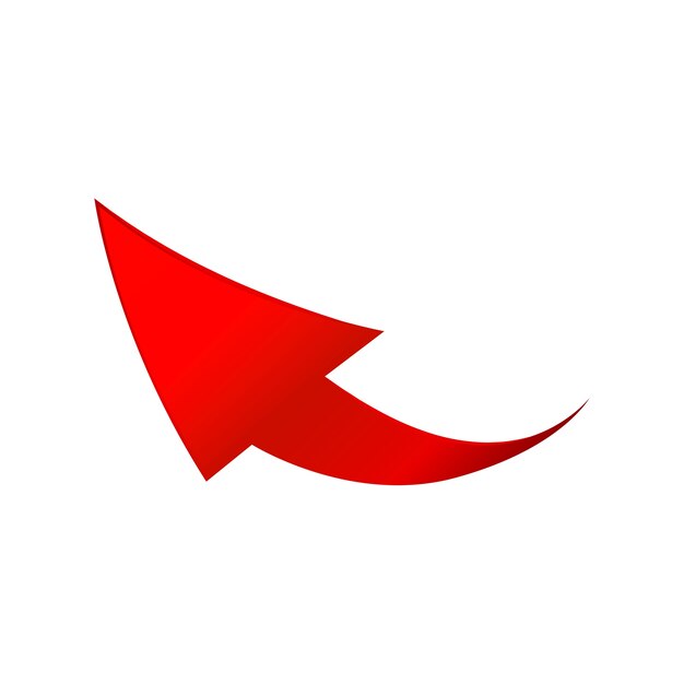 Gradient red arrow isolated