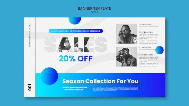 Free PSD gradient sales template design