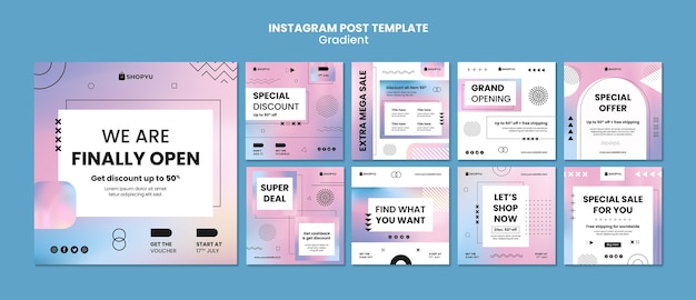 Free PSD gradient sales template design