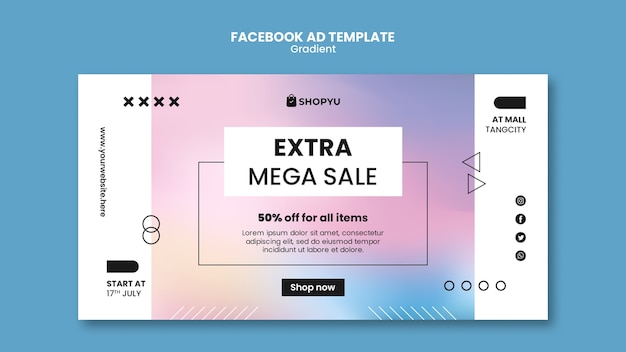 Free PSD gradient sales template design