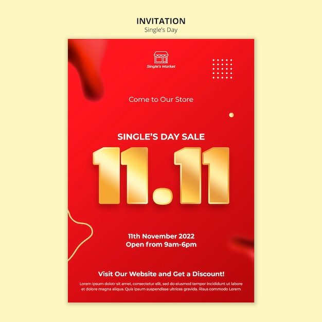 Free PSD gradient singles day design template