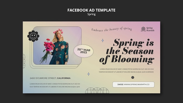 Free PSD gradient spring facebook template