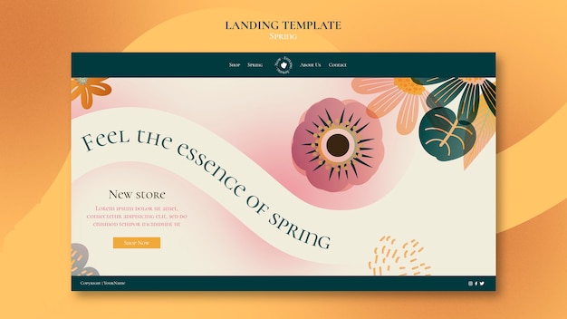 Free PSD gradient spring landing page template