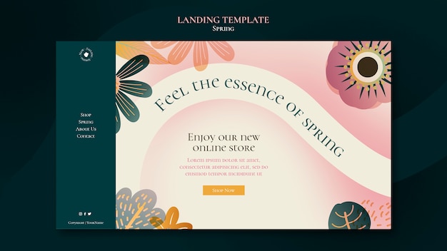 Free PSD gradient spring landing page template