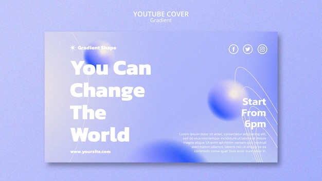 Free PSD gradient style youtube cover template