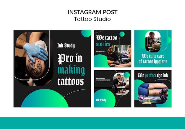 Free PSD gradient tattoo template design