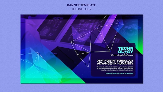 Free PSD gradient technology banner template