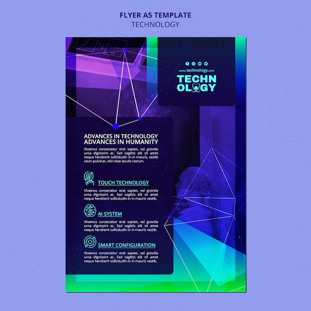 Free PSD gradient technology flyer template