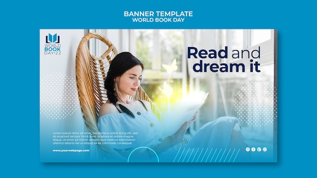 Free PSD gradient world book day template