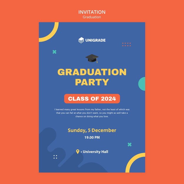 Graduation ceremony invitation template