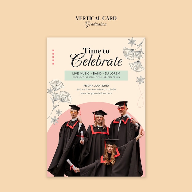 Free PSD graduation template mockup