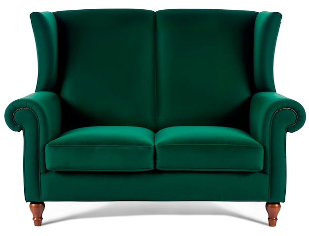 Green sofa isolated