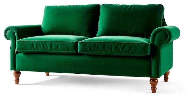 Green sofa isolated