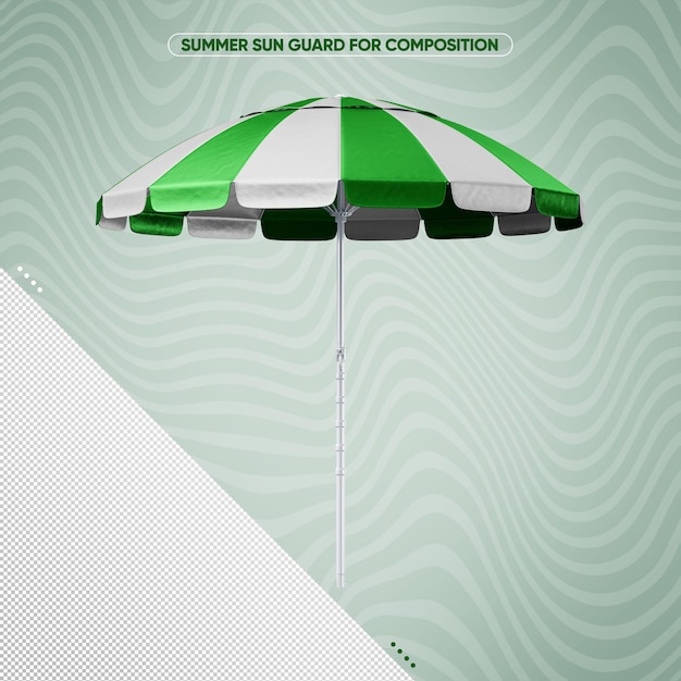 Free PSD green summer parasol with white