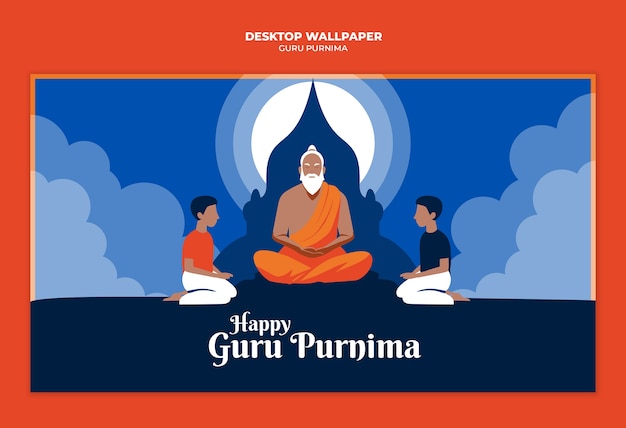 Free PSD guru purnima template design