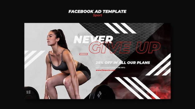 Free PSD gym and sport social media promo template