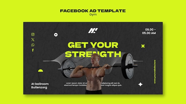 Free PSD gym template  design