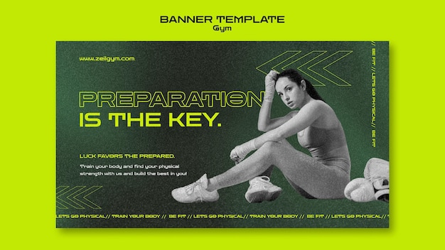 Free PSD gym training horizontal banner template