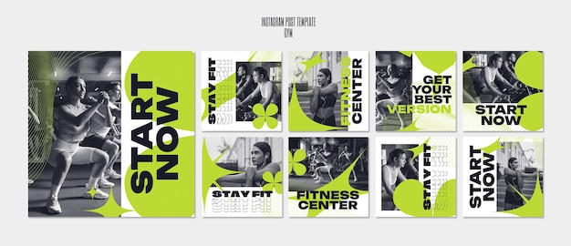 Free PSD gym training instagram posts