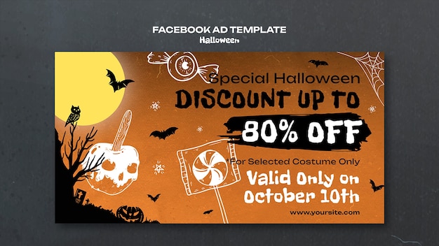 Free PSD halloween celebration facebook template