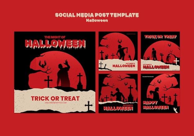 Free PSD halloween celebration  instagram posts