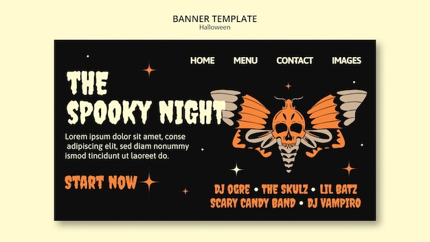 Free PSD halloween celebration landing page