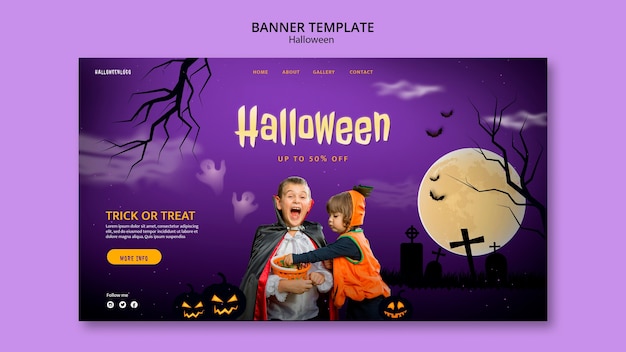 Free PSD halloween celebration landing page