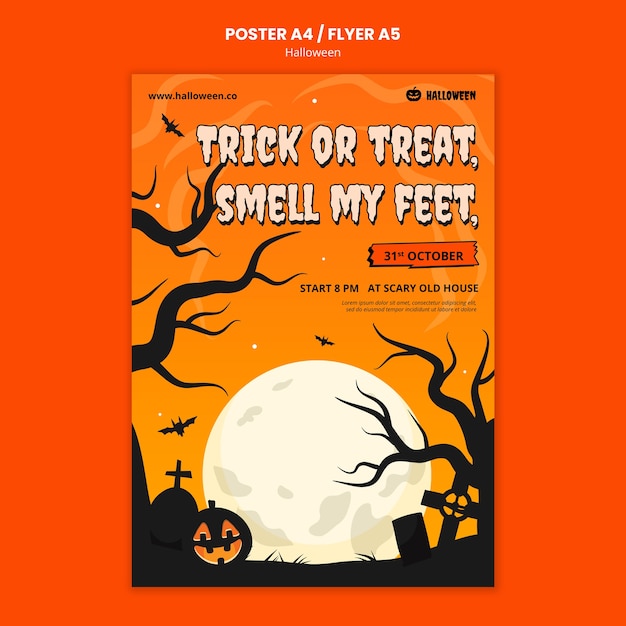 Free PSD halloween celebration poster template