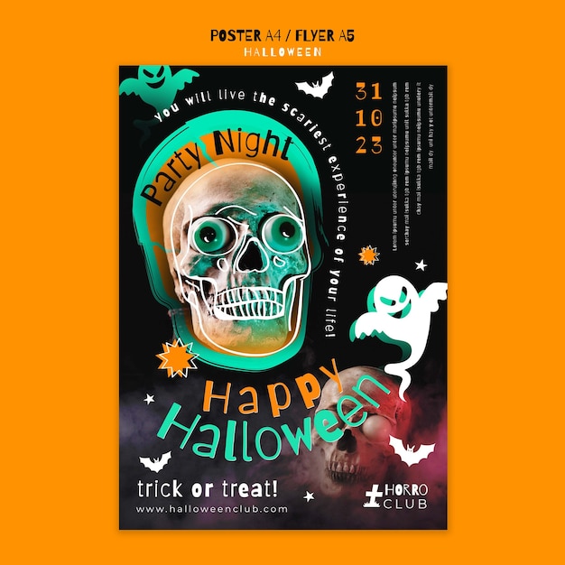 Free PSD halloween celebration poster template