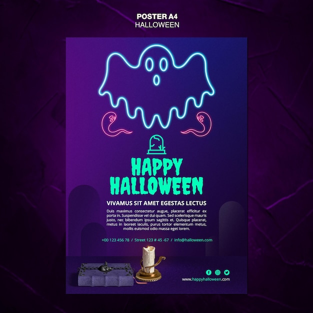 Free PSD halloween event template poster