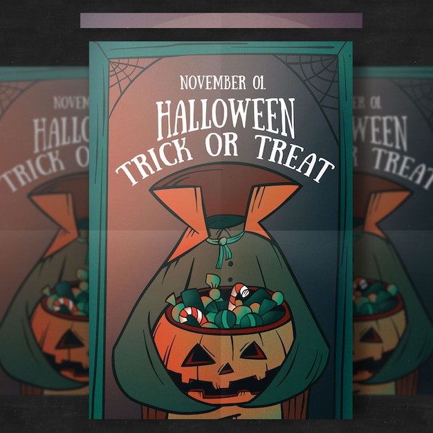 Free PSD halloween party flyer template