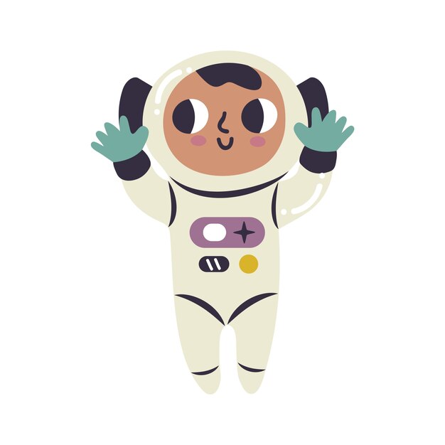 Hand drawn astronaut isolated