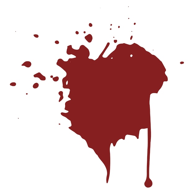 Free PSD hand drawn blood splatter isolated