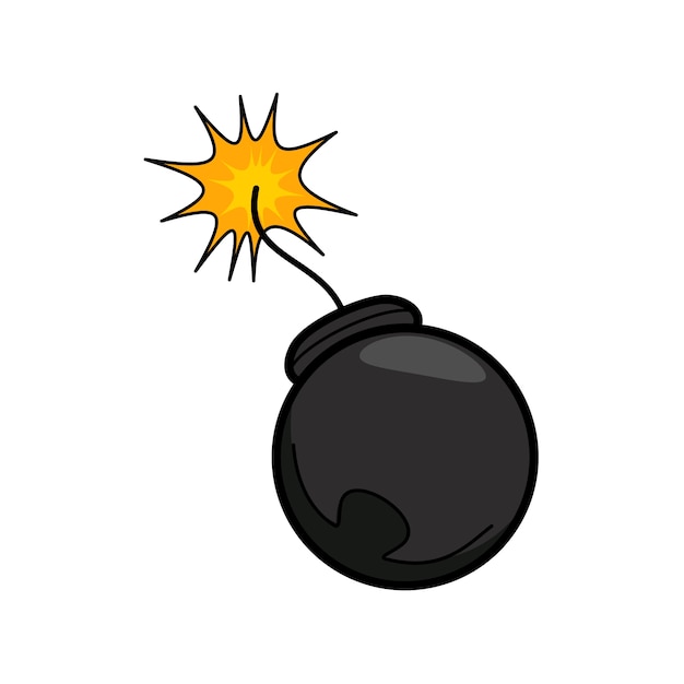 Free PSD hand drawn bomb illustration