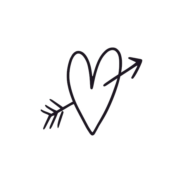 Free PSD hand drawn heart illustration