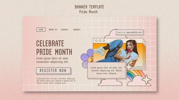 Hand drawn pride month landing page