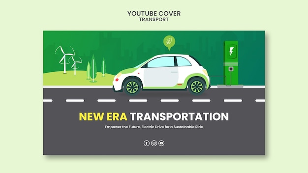 Free PSD hand drawn transport youtube cover