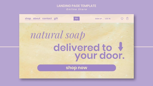 Free PSD handmade soap shop landing page