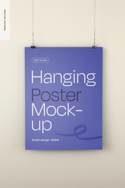 Free PSD hanging poster mockup