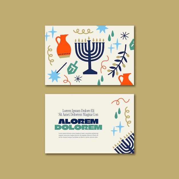 Free PSD hanukkah celebration business card template