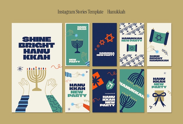 Free PSD hanukkah celebration instagram stories