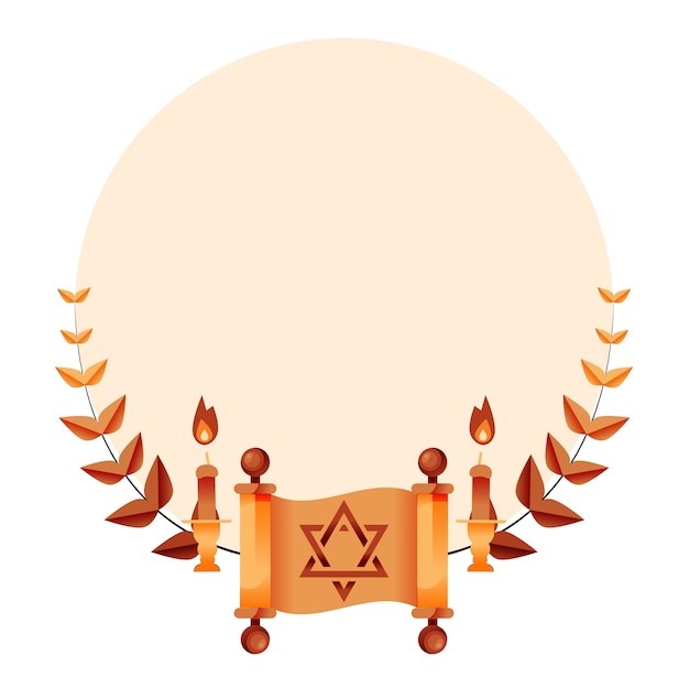 Free PSD hanukkah illustration with roll