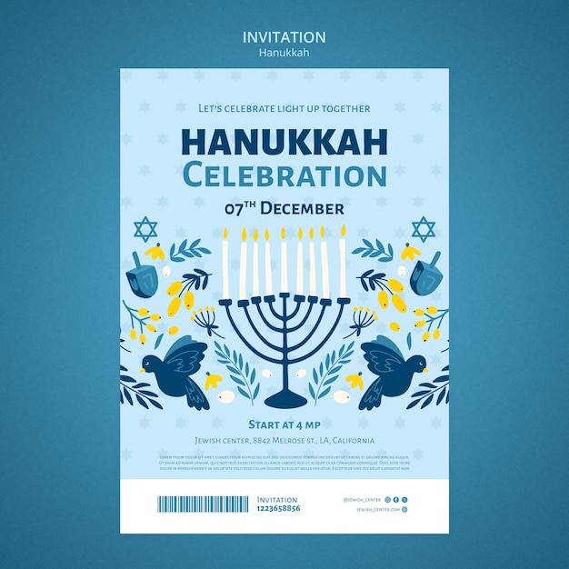 Free PSD hanukkah template design