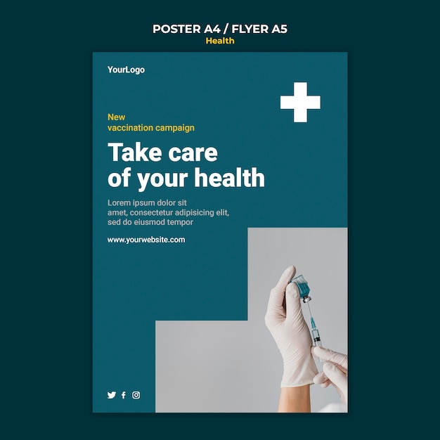 Free PSD health care poster template